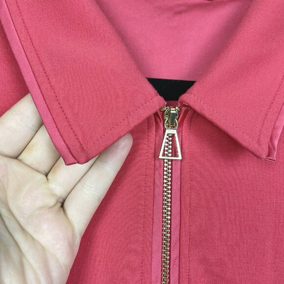 Soft Surroundings Women's XL Swingtime Half Zip Collared Maxi Dress Coral Ponte - Picture 13 of 16